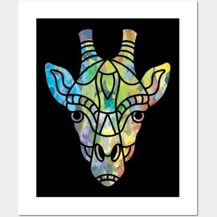 Cool giraffes colorful tshrit Posters and Art